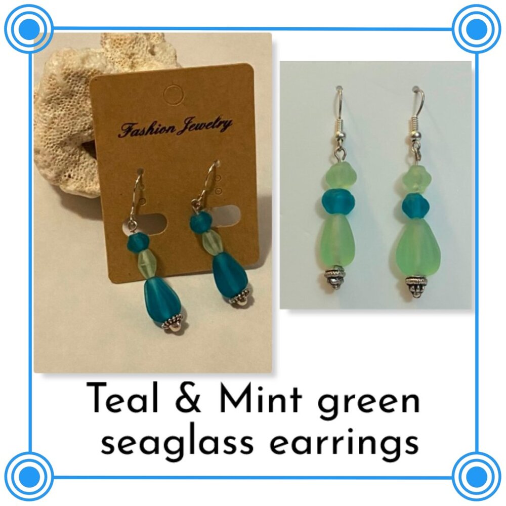NEW cultured sea glass earrings